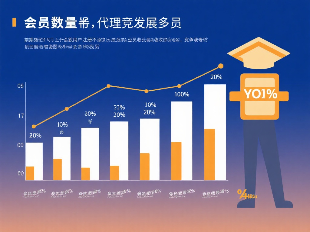会员数量：代理发展的会员越多，获得的佣金越高。前期
